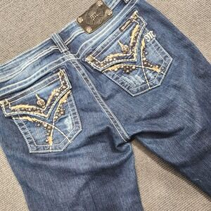 Miss Me Skinny Jeans Women 30 Blue Studded Pocket Embellished Y2K